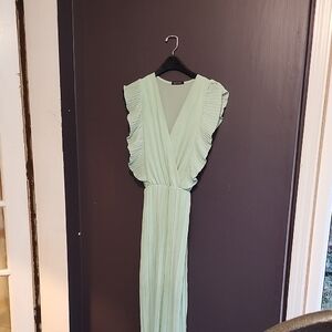 Chic Light Green Pleated Jumpsuit